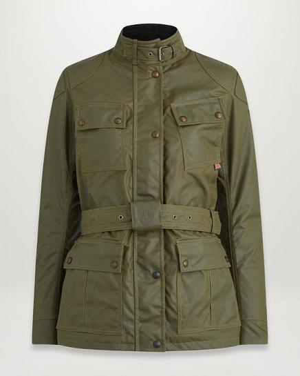 Blouson Moto Belstaff Femme Trialmaster Vert Coton France CK9753218